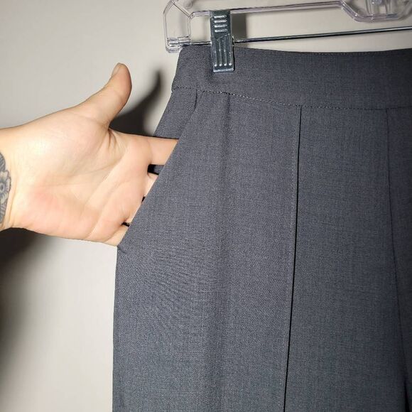 Lulus grey straight leg trousers lightweight office minimalist neutral business - Picture 4 of 13